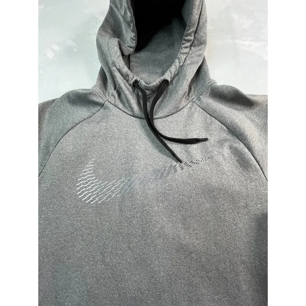 NIKE Mens L Pullover Hooded‎ Dri-Fit  Gray *FLAW*